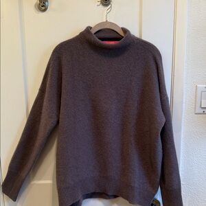 Cozy Purple/Gray Turtleneck Cashmere Sweater